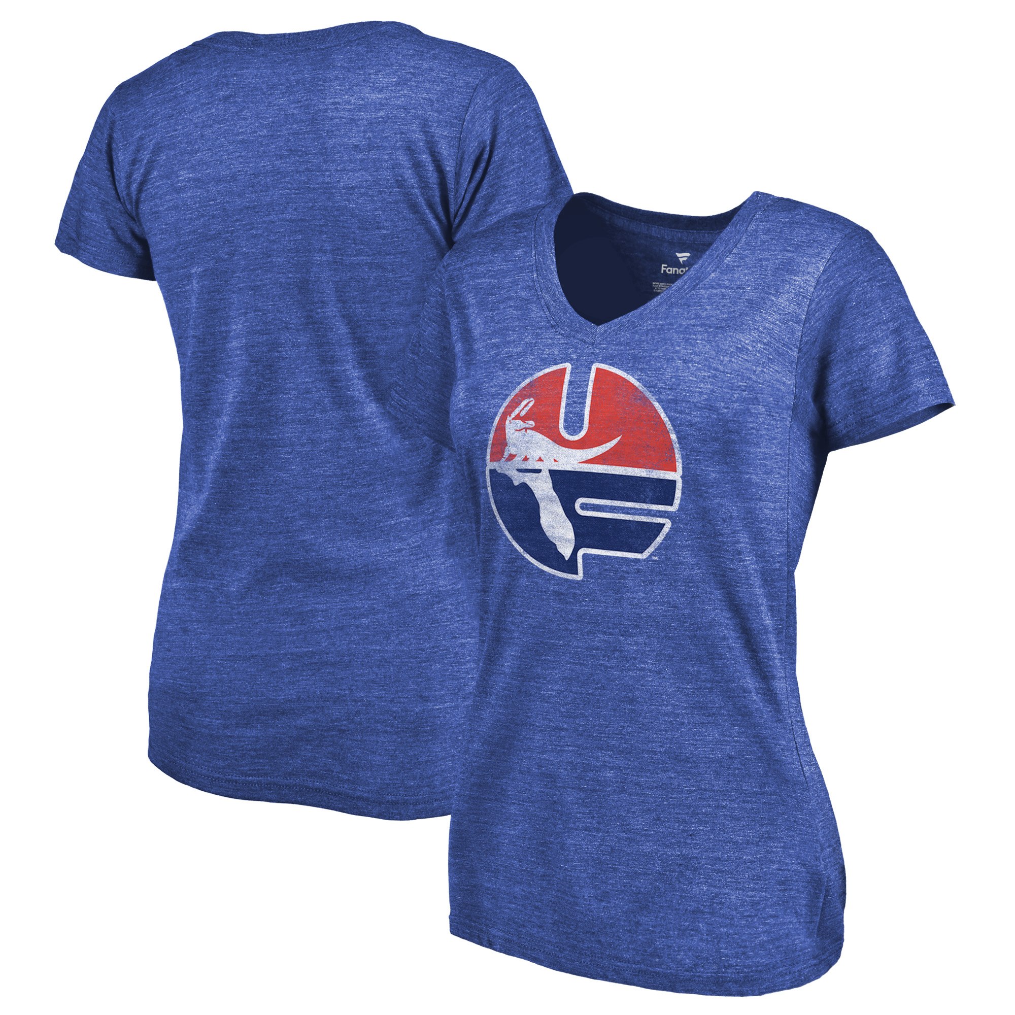 2020 NCAA Fanatics Branded Florida Gators Women Royal College Vault Primary Logo TriBlend VNeck TShirt->ncaa t-shirts->Sports Accessory